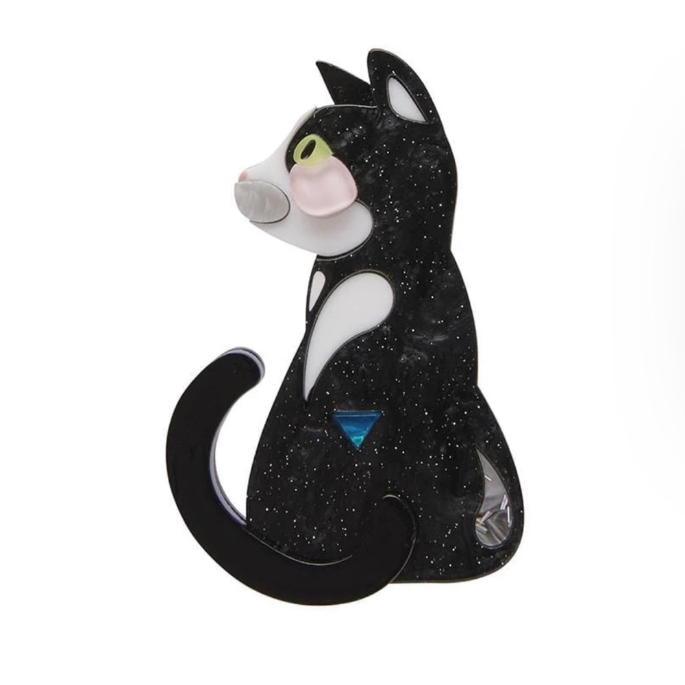 Erstwilder Pete Cromer Collection Cat Brooch, Meow Meow